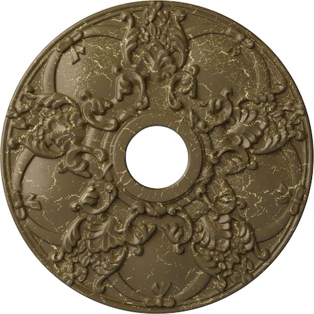 Ekena Millwork Norwich Medallion (Canopies up to 4 1/2"), 18"OD x 3 1/2"ID x 1 3/8"P, Mississippi Mud Crackle CM18NOMMC